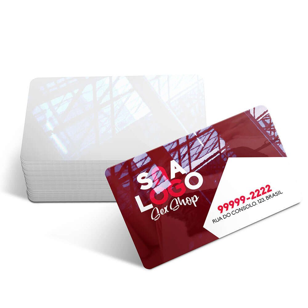 Cartão de Visita PVC Cristal 0,50mm — Impressão Só na Frente (4x0)